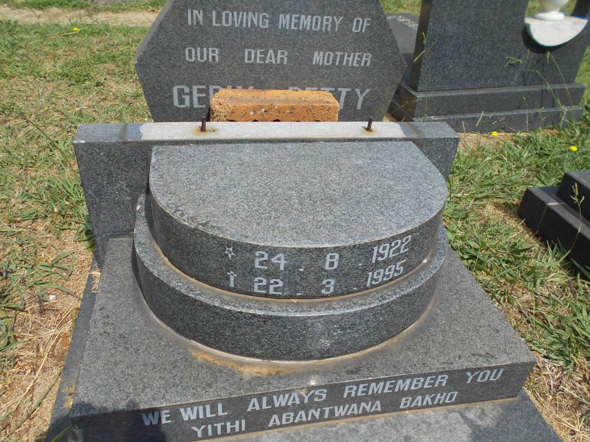 NGWENYA Gerly Betty Dube 1922-1995