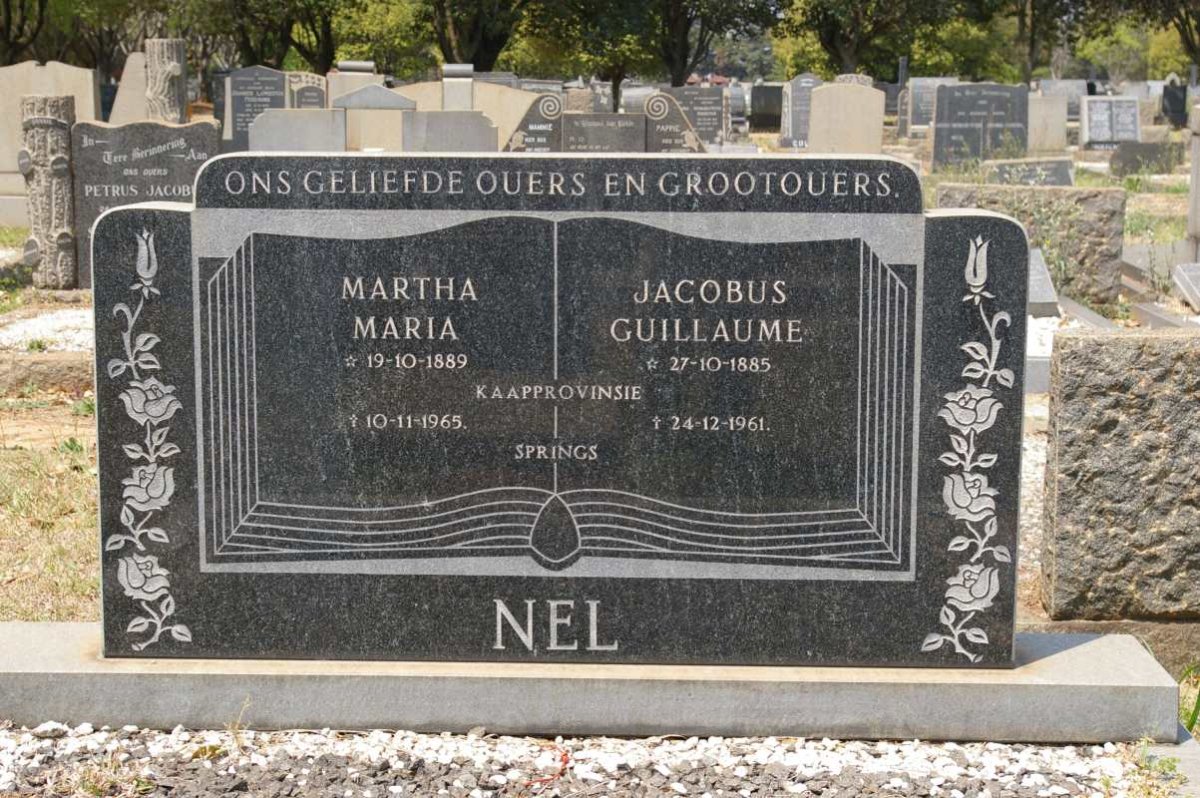 NEL Jacobus Guillaume 1885-1961 &amp; Martha Maria 1889-1965