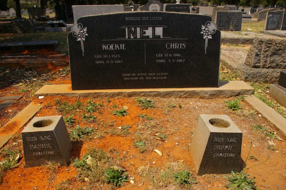 NEL Chris 1916-1967 &amp; Koekie 1925-1967