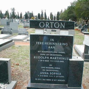 ORTON Rudolph Marthinus 1905-1988