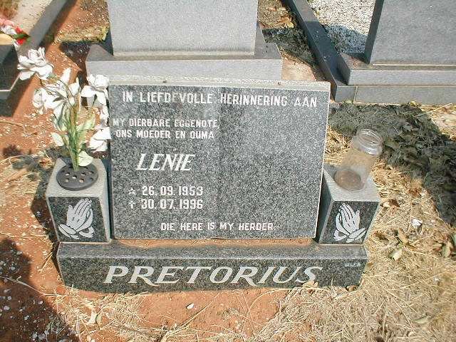 PRETORIUS Lenie 1953-1996
