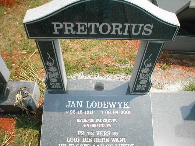 PRETORIUS Jan Lodewyk 1911-2001