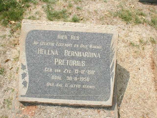 PRETORIUS Helena Bernhardina nee VAN ZYL 1912-1950