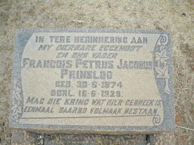 PRINSLOO Francois Petrus Jacobus 1874-1928