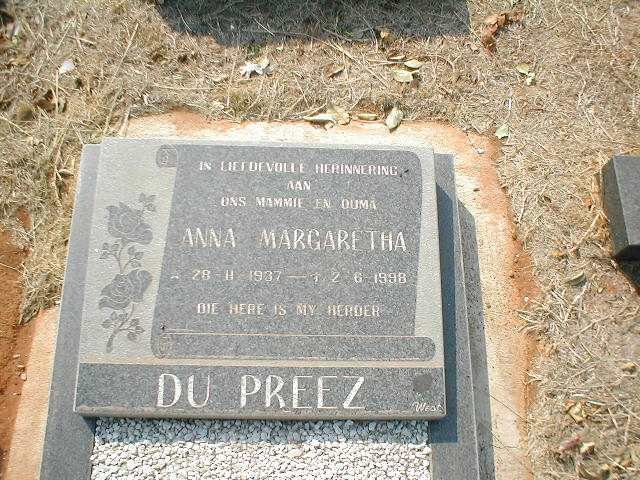 PREEZ Anna Margaretha, du 1937-1998