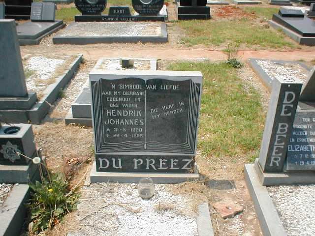 PREEZ Hendrik Johannes, du 1920-1985
