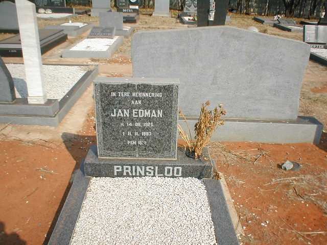 PRINSLOO Jan Edman 1925-1997