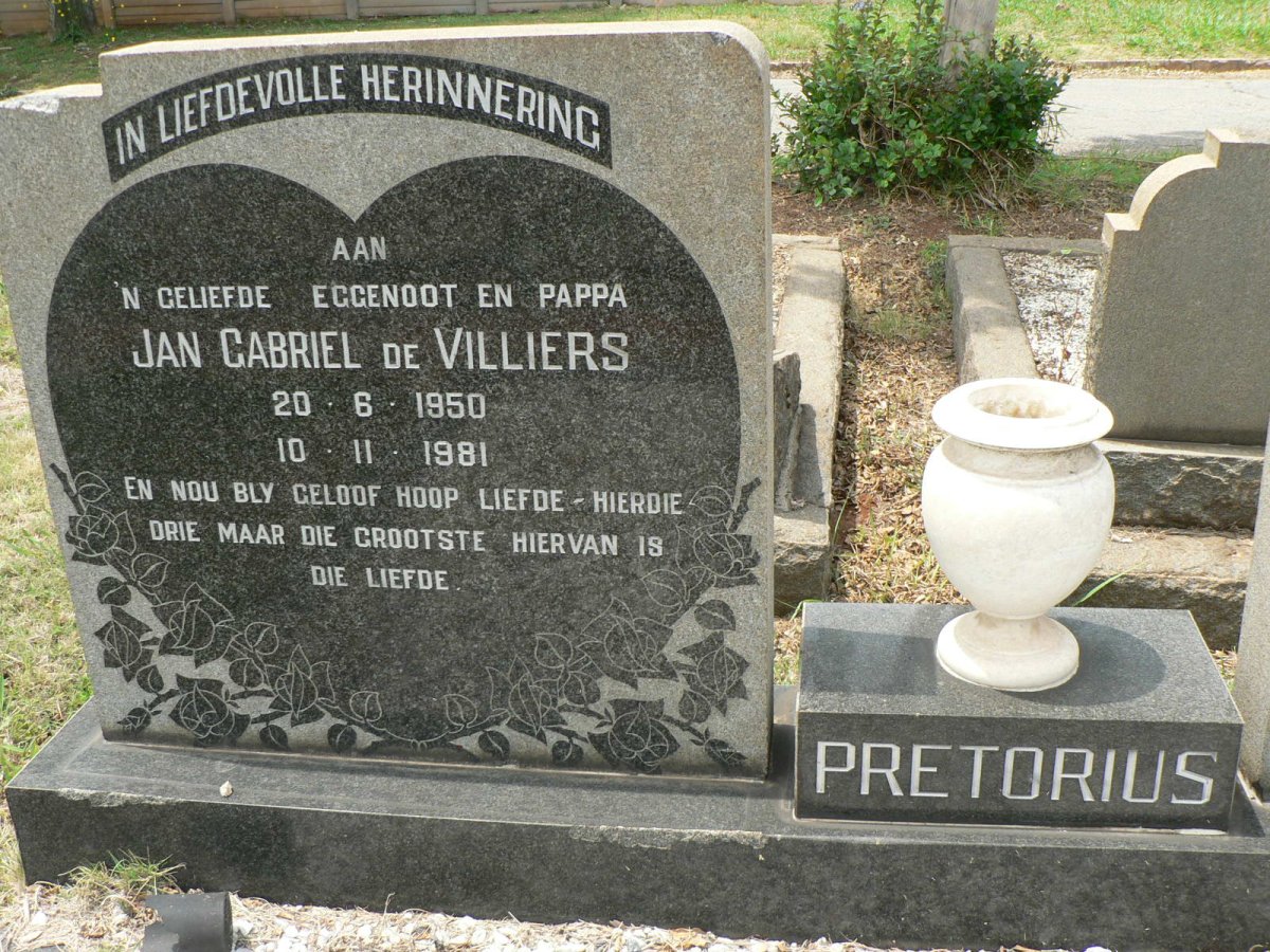 PRETORIUS Jan 1927-1969 :: PRETORIUS Jan Gabriel De Villiers 1950-1981