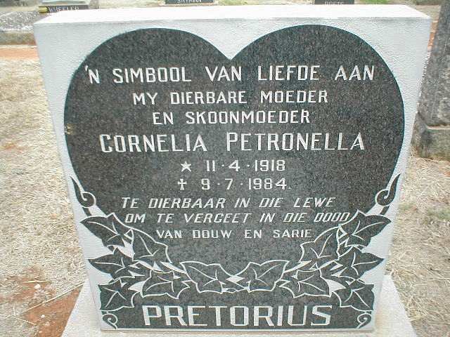 PRETORIUS Cornelia Petronella 1918-1984