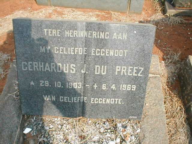 PREEZ Gerhardus J., du 1903-1969