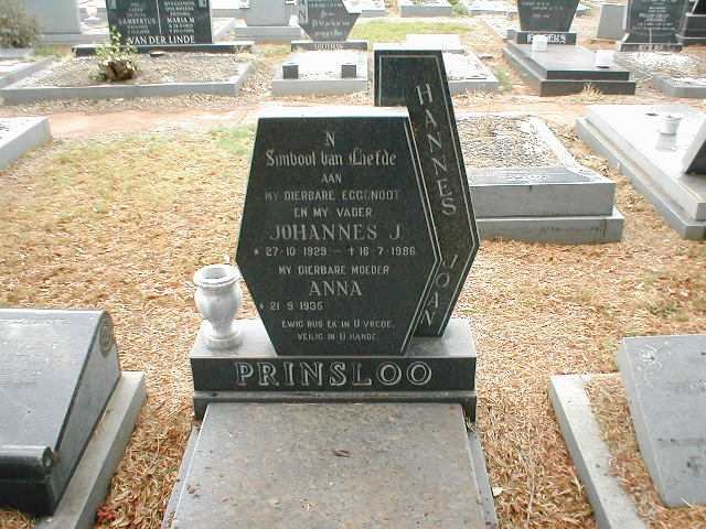 PRINSLOO Johannes J. 1929-1986 &amp; Anna 1935-