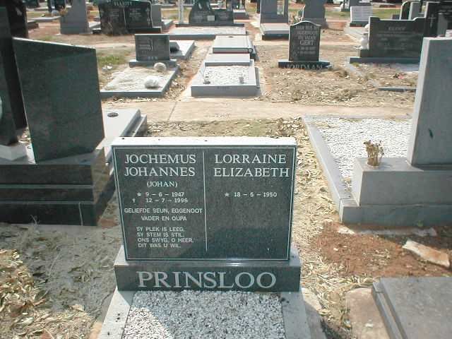 PRINSLOO Jochemus Johannes 1947-199? &amp; Lorraine Elizabeth 1950-