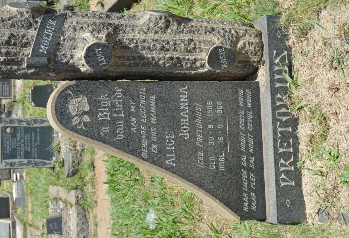 PRETORIUS Alice Johanna nee PRETORIUS 1906-1960