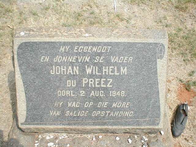 PREEZ Johan Wilhelm, du  -1948