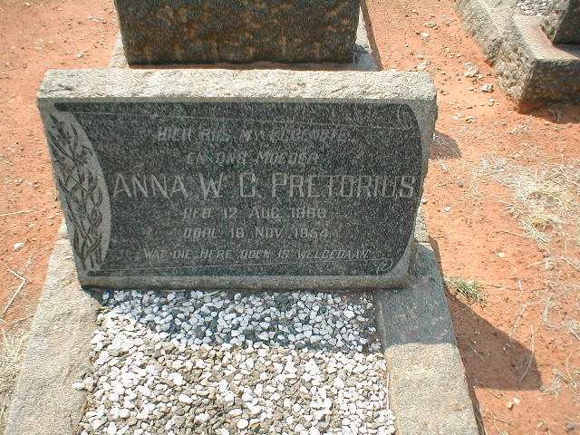PRETORIUS Anna W.C. 1888-1954