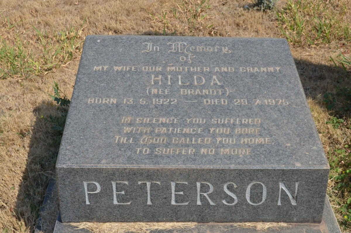 PETERSON Hilda nee BRANDT 1922-1975