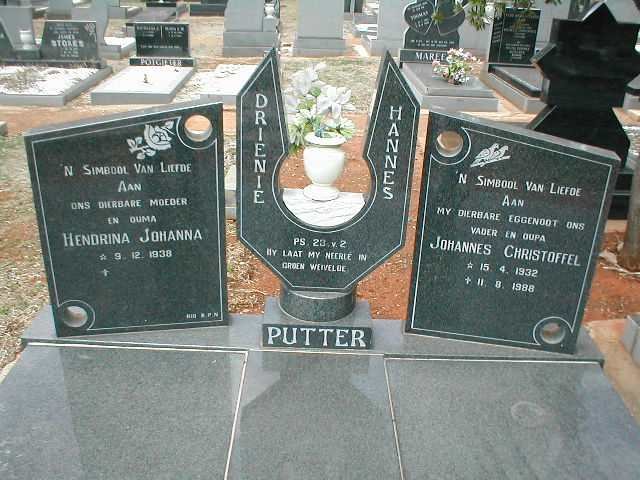 PUTTER Johannes Christoffel 1932-1988 &amp; Hendrina Johanna 1938-