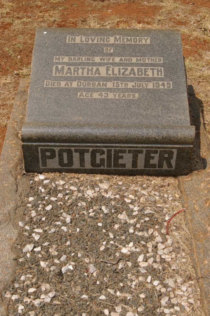 POTGIETER Martha Elizabeth -1949