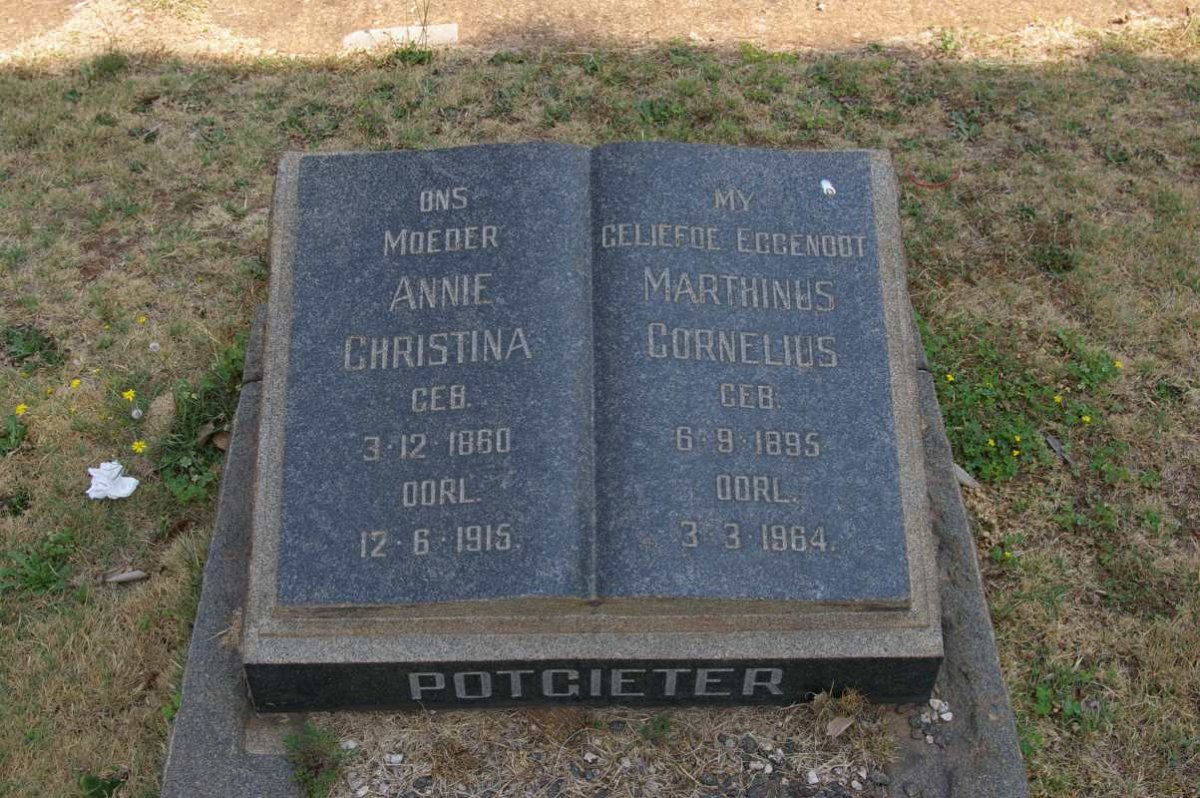 POTGIETER Marthinus Cornelius 1895-1964 &amp; Annie Christina 1860-1915