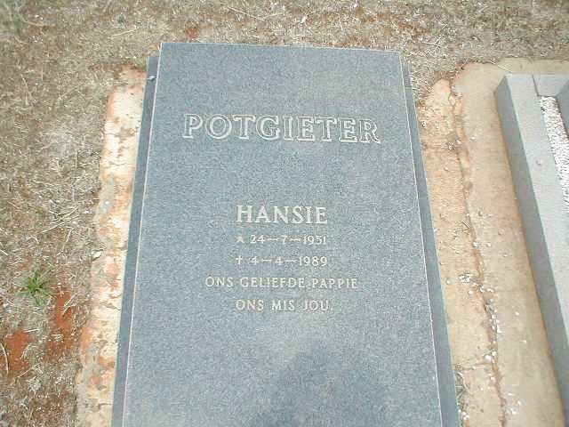 POTGIETER Hansie 1951-1989