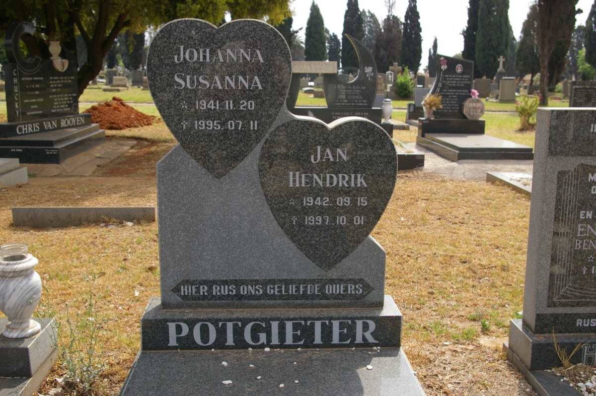 POTGIETER Jan Hendrik 1942-1997 &amp; Johanna Susanna 1941-1995