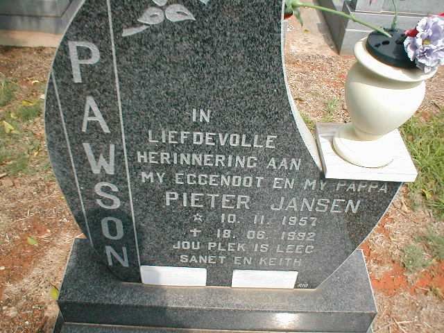 PAWSON Pieter Jansen 1957-1992