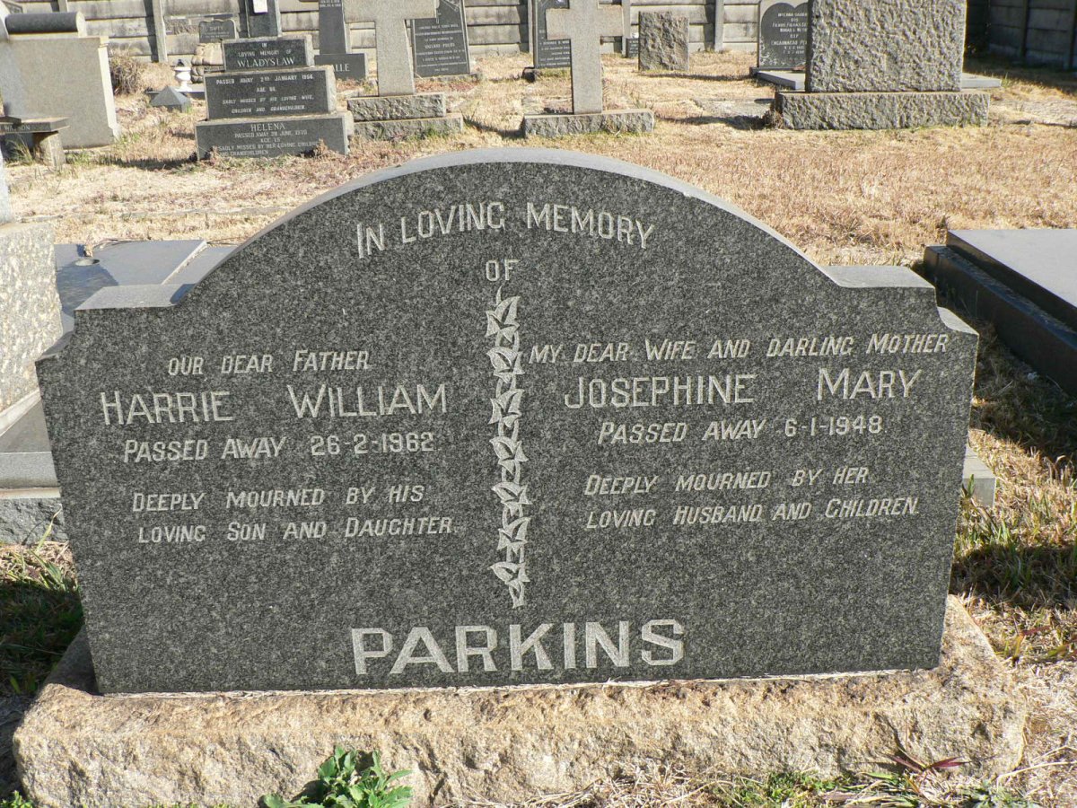 PARKINS Harrie William -1962 &amp; Josephine Mary -1948