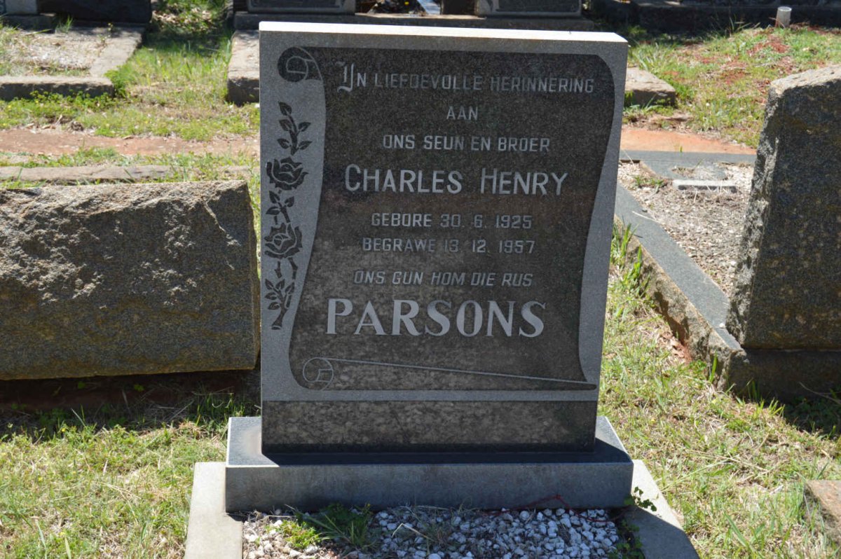 PARSONS Charles Henry 1925-1957