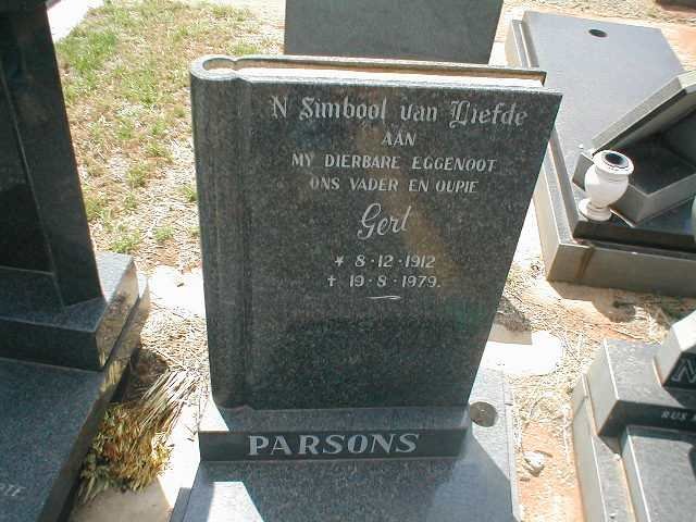 PARSONS Gert 1912-1979