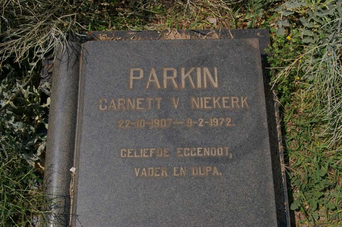 PARKIN Garnett v. Niekerk 1907-1972