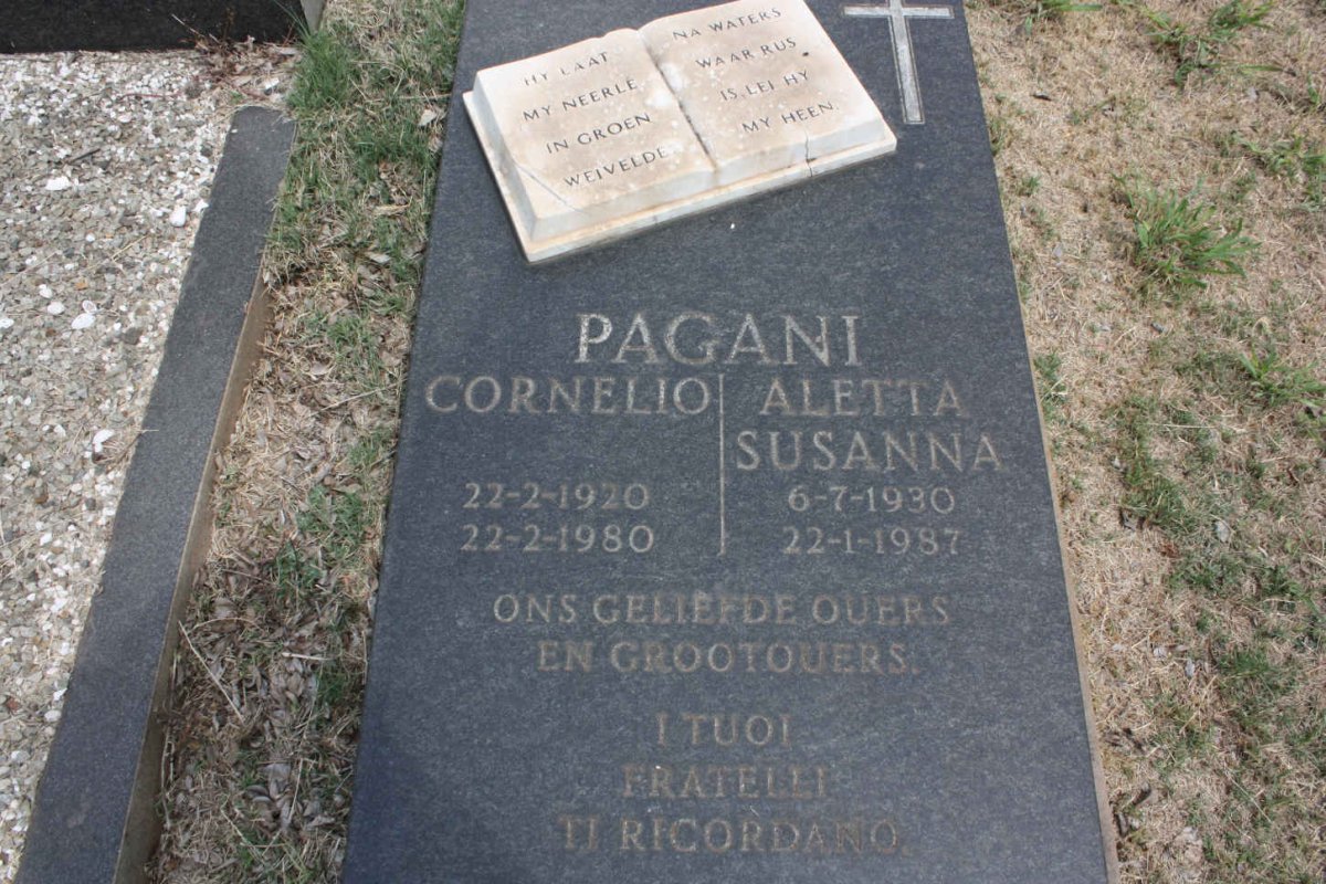 PANGANI Cornelio 1920-1980 &amp; Aletta Susanna 1930-1987