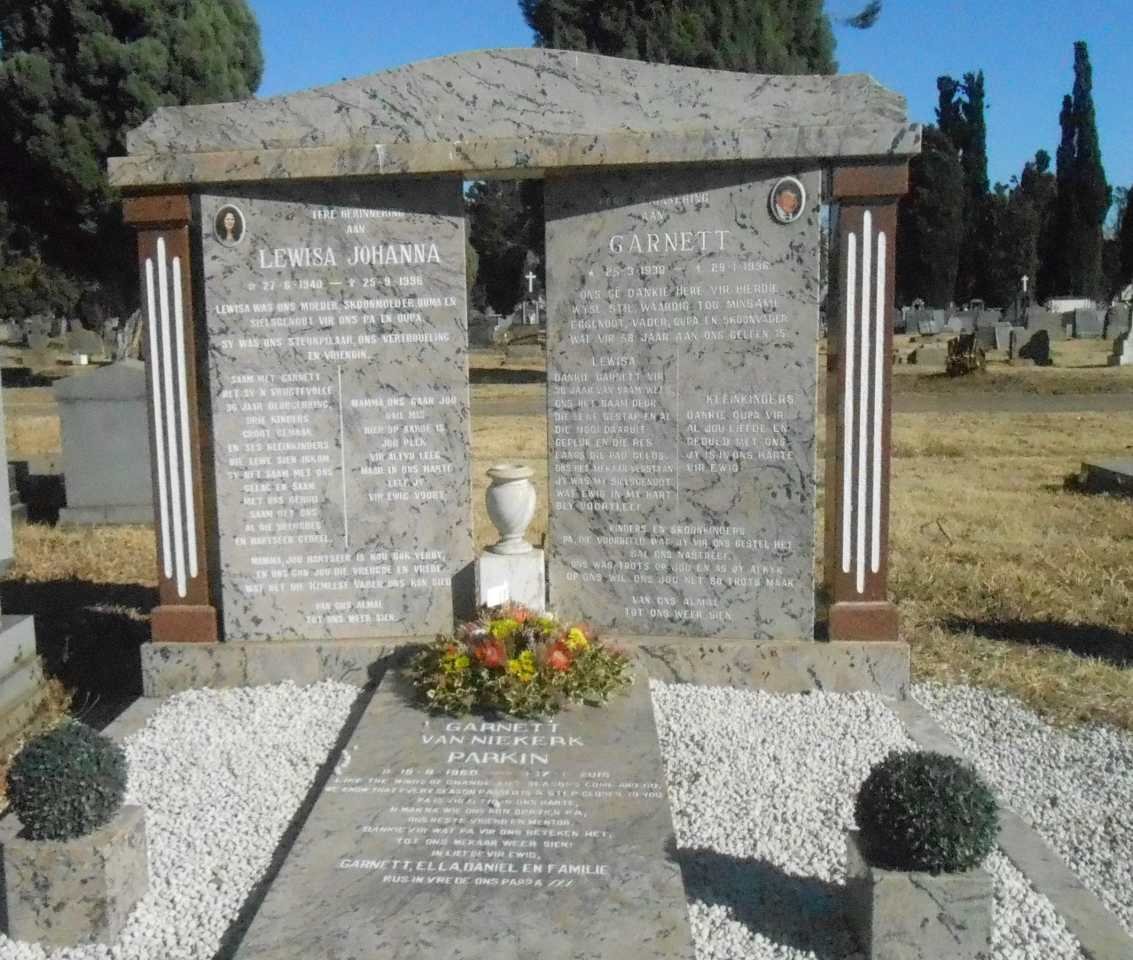 PARKIN Garnett 1938-1986 &amp; Lewisa Johanna 1940-1996 :: PARKIN Garnett van Niekerk 19??-19??