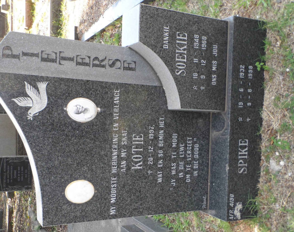 PIETERSE Kotie -1997 :: PIETERSE Spike 1932-1998 :: PIETERSE Soekie 1948-1968