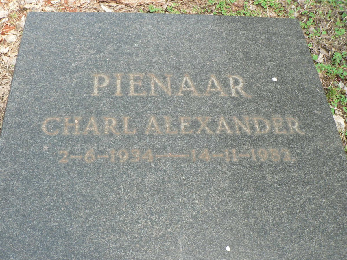 PIENAAR Charl Alexander 1934-1982