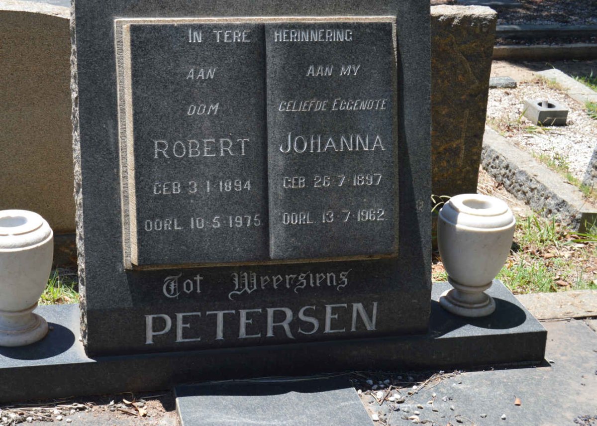 PIETERSEN Robert 1894-1975 &amp; Johanna 1897-1962