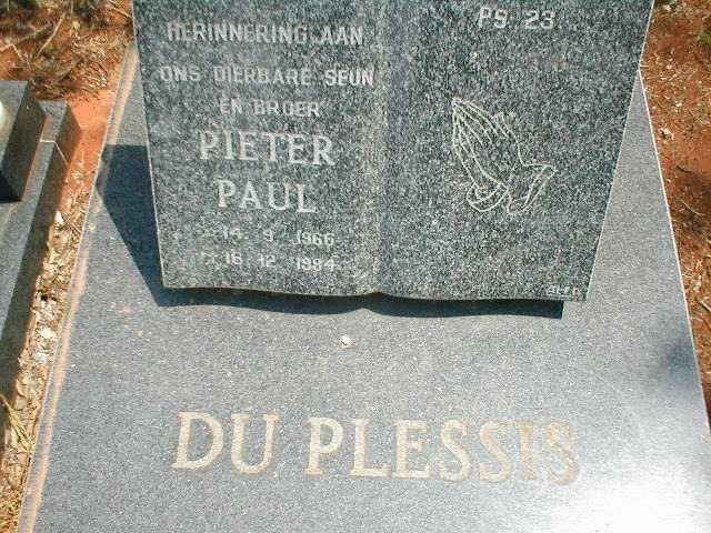 PLESSIS Pieter Paul, du 1966-1984