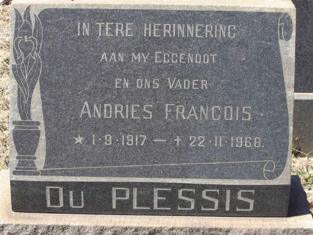 PLESSIS Andries Francois, du 1917-1968