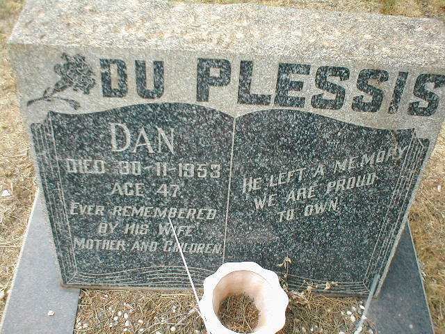 PLESSIS Dan, du  -1953