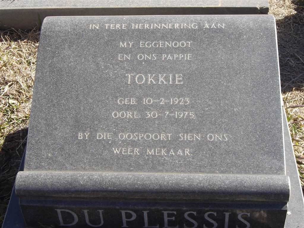 PLESSIS Tokkie, du 1923-1975