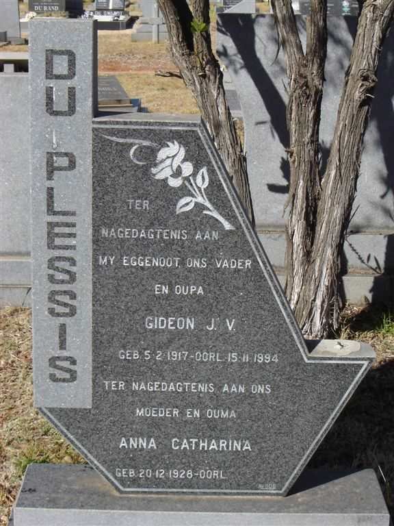 PLESSIS Gideon J.V., du 1917-1994 &amp; Anna Catharina 1928-