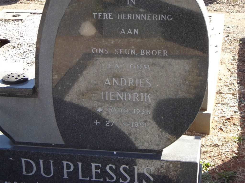 PLESSIS Andries Hendrik, du 1956-1991