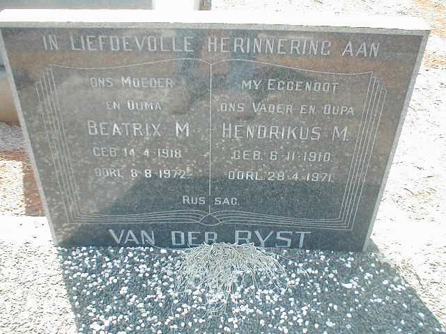 RYST Hendrikus M., van der 1910-1971 &amp; Beatrix M. 1918-1972