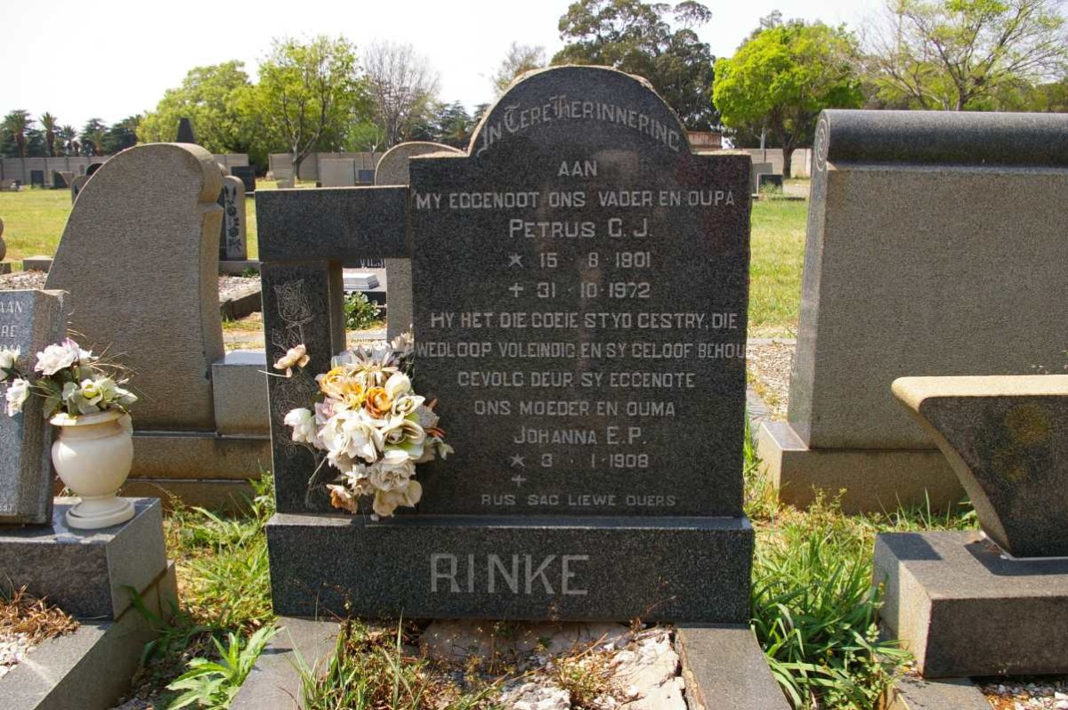 RINKE Petrus C.J. 1901-1972 &amp; Johanna E.P. 1908-