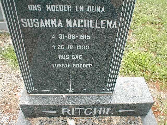 RITCHIE Susanna Magdelena 1915-1993