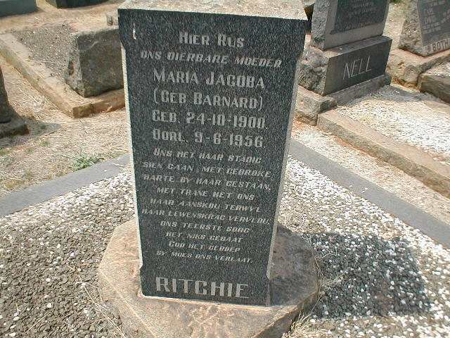 RITCHIE Maria Jacoba nee BARNARD 1900-1956