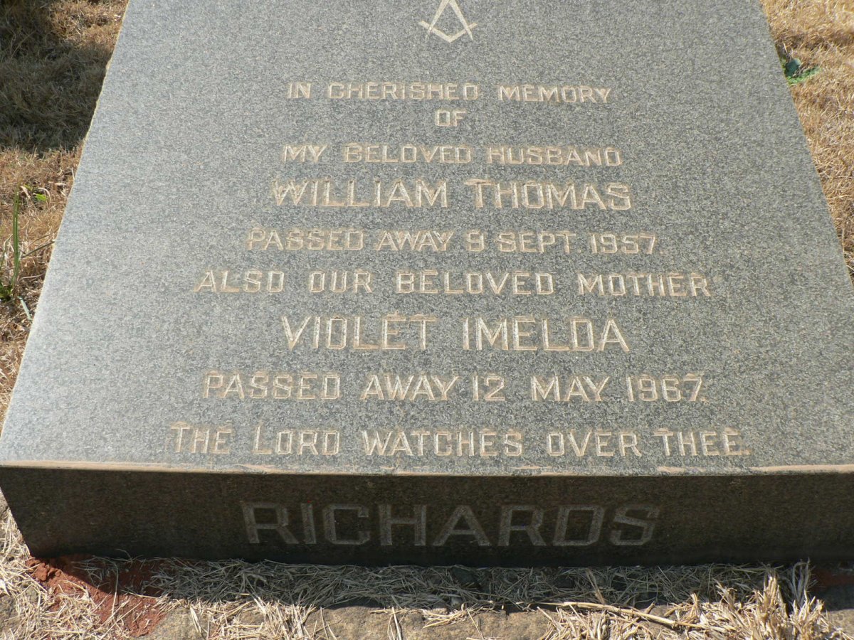 RICHARDS William Thomas -1957 &amp; Violet Imelda -1967