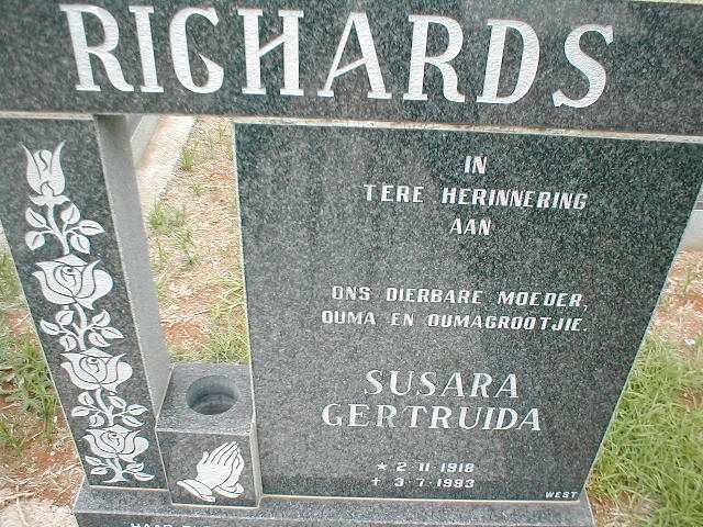 RICHARDS Susara Gertruida 1918-1993