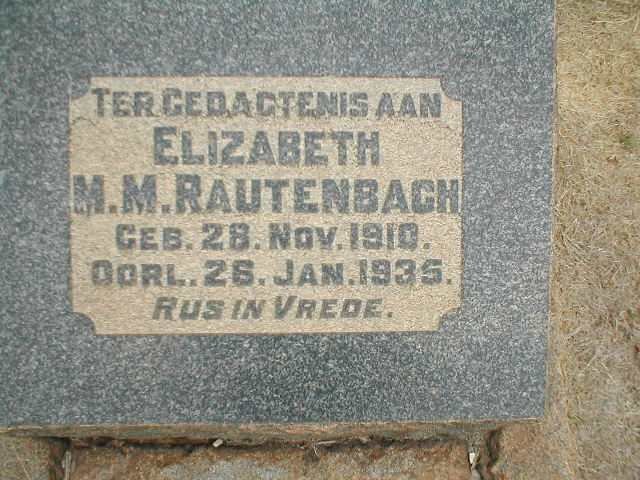 RAUTENBACH Elizabeth M.M. 1910-1935