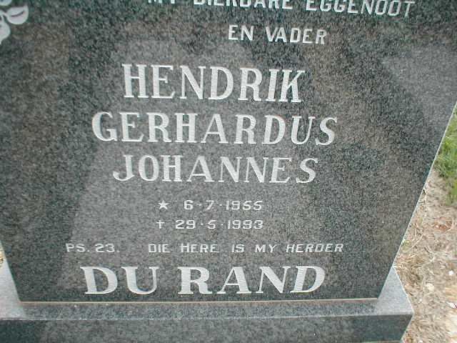RAND Hendrik Gerhardus Johannes, du 1955-1993