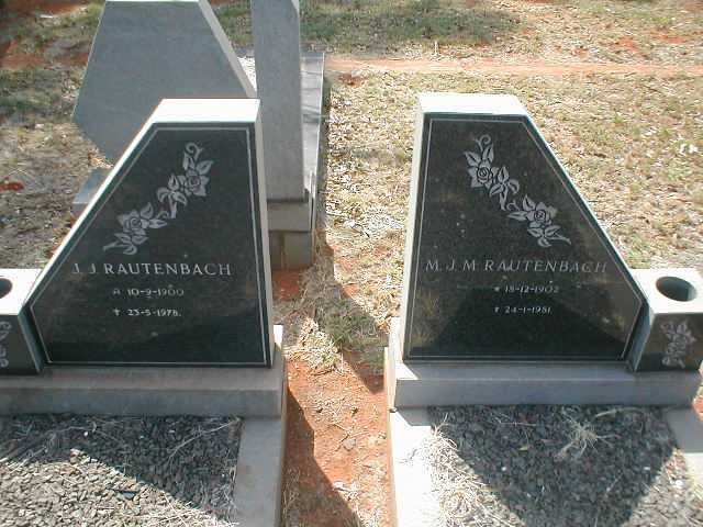 RAUTENBACH J.J 1900-197? &amp; M.J.M.  1902-1981